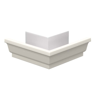 Угол наруж желоба Металлпрофиль 120*86 ПЭ белый (фото)